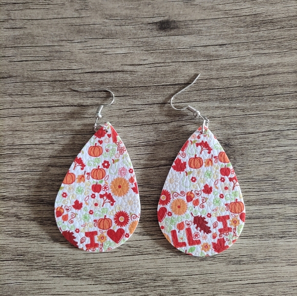 Jewelry - NWT Fall Faux Leather Earrings